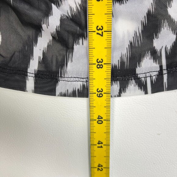 NWT Farm Rio Pineapple Ikat Tulle Midi Dress Long Sleeves Size S Black and White - Picture 14 of 15